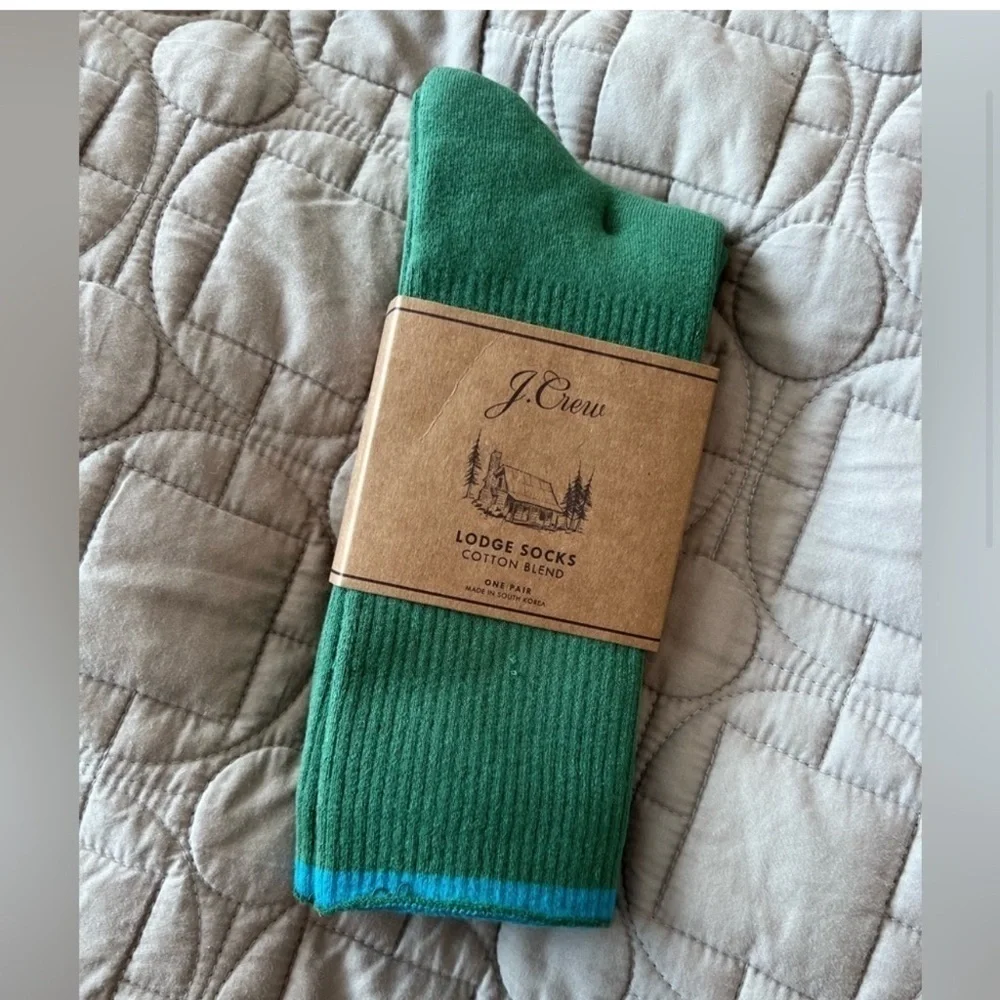 J.Crew Green and Blue Lodge Socks